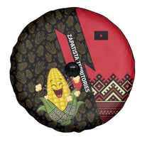 Zapatista Territories Spare Tire Cover Mexico with Corn Graphic and Indigenous Pattern Semillas de Libertad - Wonder Print Shop