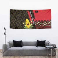 Zapatista Territories Tapestry Mexico with Corn Graphic and Indigenous Pattern Semillas de Libertad - Wonder Print Shop