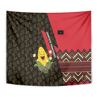 Zapatista Territories Tapestry Mexico with Corn Graphic and Indigenous Pattern Semillas de Libertad - Wonder Print Shop