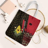 Zapatista Territories Tote Bag Mexico with Corn Graphic and Indigenous Pattern Semillas de Libertad - Wonder Print Shop