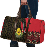 Zapatista Territories Travel Bag Mexico with Corn Graphic and Indigenous Pattern Semillas de Libertad - Wonder Print Shop