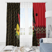 Zapatista Territories Window Curtain Mexico with Corn Graphic and Indigenous Pattern Semillas de Libertad - Wonder Print Shop