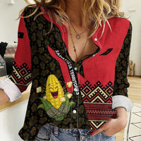 Zapatista Territories Women Casual Shirt Mexico with Corn Graphic and Indigenous Pattern Semillas de Libertad - Wonder Print Shop