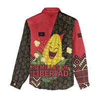 Zapatista Territories Women Casual Shirt Mexico with Corn Graphic and Indigenous Pattern Semillas de Libertad - Wonder Print Shop