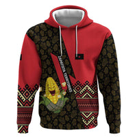 Zapatista Territories Zip Hoodie Mexico with Corn Graphic and Indigenous Pattern Semillas de Libertad - Wonder Print Shop