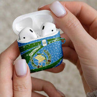 Guatemala Christmas AirPods Case with Blue Green Christmas Quetzal Bird Gift and Coat of Arms - Wonder Print Shop