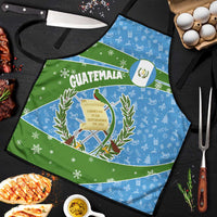 Guatemala Christmas Apron with Blue Green Christmas Quetzal Bird Gift and Coat of Arms - Wonder Print Shop