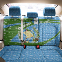 Guatemala Christmas Back Car Seat Cover with Blue Green Christmas Quetzal Bird Gift and Coat of Arms - Wonder Print Shop