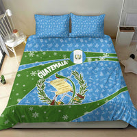 Guatemala Christmas Bedding Set with Blue Green Christmas Quetzal Bird Gift and Coat of Arms - Wonder Print Shop