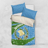 Guatemala Christmas Bedding Set with Blue Green Christmas Quetzal Bird Gift and Coat of Arms - Wonder Print Shop