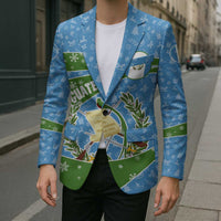 Guatemala Christmas Blazer with Blue Green Christmas Quetzal Bird Gift and Coat of Arms - Wonder Print Shop