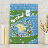 Guatemala Christmas Canvas Wall Art with Blue Green Christmas Quetzal Bird Gift and Coat of Arms - Wonder Print Shop