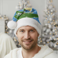 Guatemala Christmas Santa Hat with Blue Green Christmas Quetzal Bird Gift and Coat of Arms - Wonder Print Shop