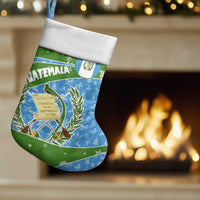 Guatemala Christmas Stocking with Blue Green Christmas Quetzal Bird Gift and Coat of Arms - Wonder Print Shop