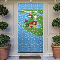 Guatemala Christmas Door Cover with Blue Green Christmas Quetzal Bird Gift and Coat of Arms - Wonder Print Shop