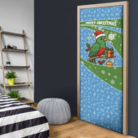 Guatemala Christmas Door Cover with Blue Green Christmas Quetzal Bird Gift and Coat of Arms - Wonder Print Shop