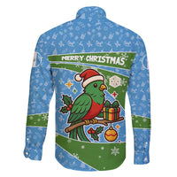 Guatemala Christmas Family Matching Off Shoulder Maxi Dress and Hawaiian Shirt with Blue Green Christmas Quetzal Bird Gift and Coat of Arms - Wonder Print Shop