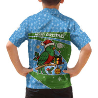 Guatemala Christmas Family Matching Tank Maxi Dress and Hawaiian Shirt with Blue Green Christmas Quetzal Bird Gift and Coat of Arms - Wonder Print Shop