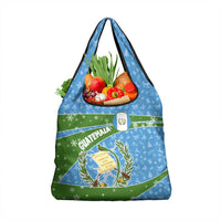 Guatemala Christmas Grocery Bag with Blue Green Christmas Quetzal Bird Gift and Coat of Arms - Wonder Print Shop