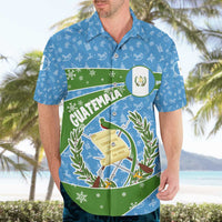 Guatemala Christmas Hawaiian Shirt with Blue Green Christmas Quetzal Bird Gift and Coat of Arms - Wonder Print Shop
