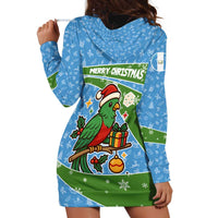 Guatemala Christmas Hoodie Dress with Blue Green Christmas Quetzal Bird Gift and Coat of Arms - Wonder Print Shop