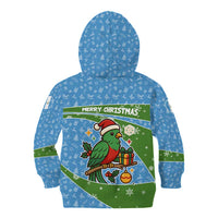 Guatemala Christmas Kid Hoodie with Blue Green Christmas Quetzal Bird Gift and Coat of Arms - Wonder Print Shop