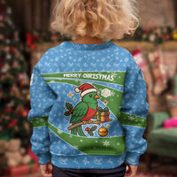Guatemala Christmas Kid Ugly Christmas Sweater with Blue Green Christmas Quetzal Bird Gift and Coat of Arms - Wonder Print Shop