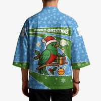 Guatemala Christmas Kimono with Blue Green Christmas Quetzal Bird Gift and Coat of Arms - Wonder Print Shop