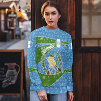 Guatemala Christmas Ugly Christmas Sweater with Blue Green Christmas Quetzal Bird Gift and Coat of Arms - Wonder Print Shop
