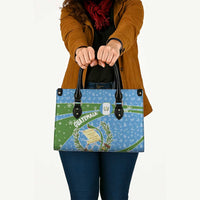 Guatemala Christmas Leather Bag with Blue Green Christmas Quetzal Bird Gift and Coat of Arms - Wonder Print Shop