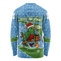 Guatemala Christmas Long Sleeve Shirt with Blue Green Christmas Quetzal Bird Gift and Coat of Arms - Wonder Print Shop