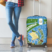Guatemala Christmas Luggage Cover with Blue Green Christmas Quetzal Bird Gift and Coat of Arms - Wonder Print Shop