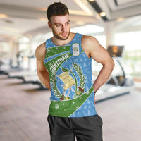 Guatemala Christmas Men Tank Top with Blue Green Christmas Quetzal Bird Gift and Coat of Arms - Wonder Print Shop