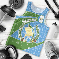 Guatemala Christmas Men Tank Top with Blue Green Christmas Quetzal Bird Gift and Coat of Arms - Wonder Print Shop