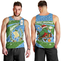 Guatemala Christmas Men Tank Top with Blue Green Christmas Quetzal Bird Gift and Coat of Arms - Wonder Print Shop