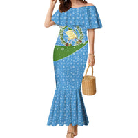 Guatemala Christmas Mermaid Dress with Blue Green Christmas Quetzal Bird Gift and Coat of Arms - Wonder Print Shop