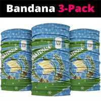 Guatemala Christmas Neck Gaiter with Blue Green Christmas Quetzal Bird Gift and Coat of Arms - Wonder Print Shop