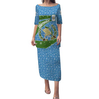 Guatemala Christmas Puletasi with Blue Green Christmas Quetzal Bird Gift and Coat of Arms - Wonder Print Shop