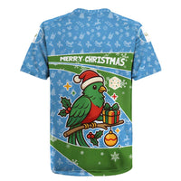 Guatemala Christmas Rugby Jersey with Blue Green Christmas Quetzal Bird Gift and Coat of Arms - Wonder Print Shop