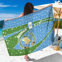Guatemala Christmas Sarong with Blue Green Christmas Quetzal Bird Gift and Coat of Arms - Wonder Print Shop