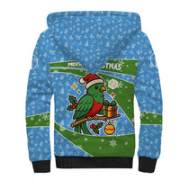 Guatemala Christmas Sherpa Hoodie with Blue Green Christmas Quetzal Bird Gift and Coat of Arms - Wonder Print Shop