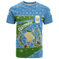 Guatemala Christmas T Shirt with Blue Green Christmas Quetzal Bird Gift and Coat of Arms - Wonder Print Shop