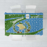 Guatemala Christmas Tablecloth with Blue Green Christmas Quetzal Bird Gift and Coat of Arms - Wonder Print Shop