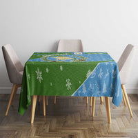 Guatemala Christmas Tablecloth with Blue Green Christmas Quetzal Bird Gift and Coat of Arms - Wonder Print Shop