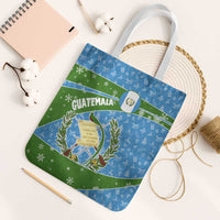 Guatemala Christmas Tote Bag with Blue Green Christmas Quetzal Bird Gift and Coat of Arms - Wonder Print Shop