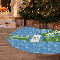 Guatemala Christmas Tree Skirt with Blue Green Christmas Quetzal Bird Gift and Coat of Arms - Wonder Print Shop