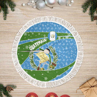 Guatemala Christmas Tree Skirt with Blue Green Christmas Quetzal Bird Gift and Coat of Arms - Wonder Print Shop
