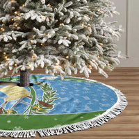 Guatemala Christmas Tree Skirt with Blue Green Christmas Quetzal Bird Gift and Coat of Arms - Wonder Print Shop