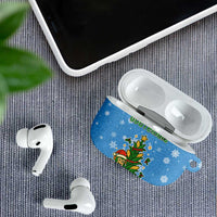 Guatemala Christmas AirPods Case with Blue Christmas Monkey Tree Snowman and Snowflake - Wonder Print Shop