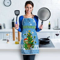 Guatemala Christmas Apron with Blue Christmas Monkey Tree Snowman and Snowflake - Wonder Print Shop